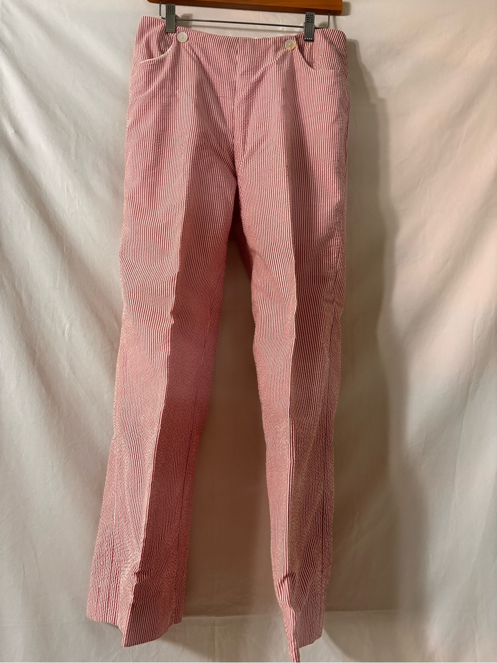J. McLaughlin Women’s Red Seersucker Pants